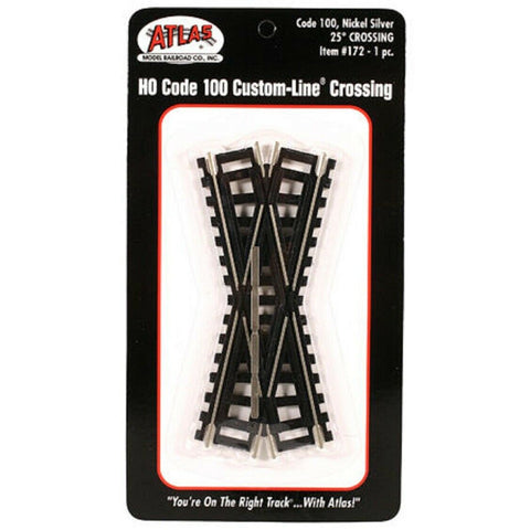 HO Scale Atlas 172 Code 100 25-Degree Custom Line Crossing