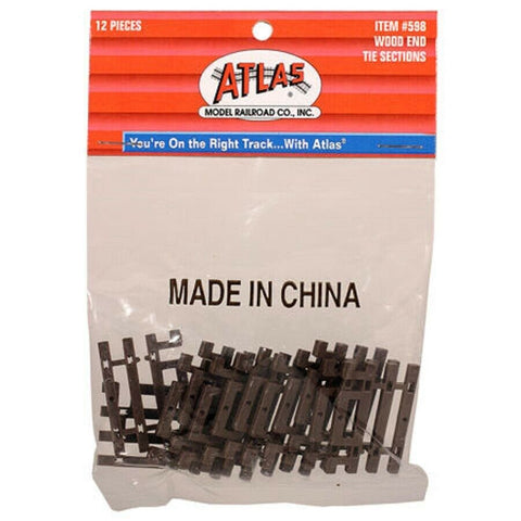 HO Scale Atlas 598 Code 83 Flex-Track Brown End Ties pkg (6)