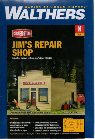 N Scale Walthers Cornerstone 933-3229 Jim's Repair Shop Building Kit
