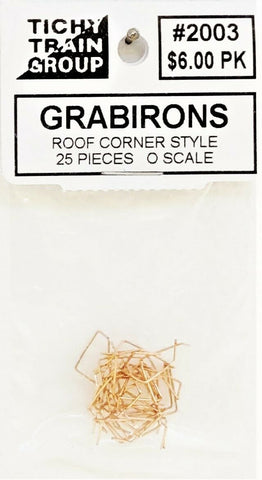 O Scale Tichy Train Group 2003 Roof Corner Type Grab Irons pkg (25)