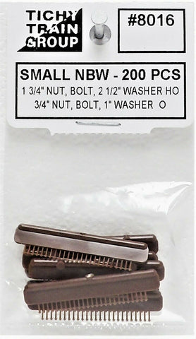 HO Scale Tichy Train Group 8016 1-3/4" Nut w/2" Washer/Bolt Castings pkg (200)