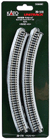 N Scale Kato Unitrack 20-110 Curve 11" 282mm Radius Track (4) pcs