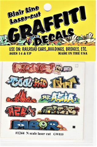 N Scale Blair Line 1244 Graffiti Decals Mega Set #1 (8) pcs