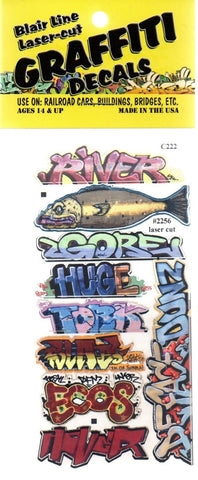 HO Scale Blair Line 2256 Graffiti Decals Mega Set #7 (9) pcs