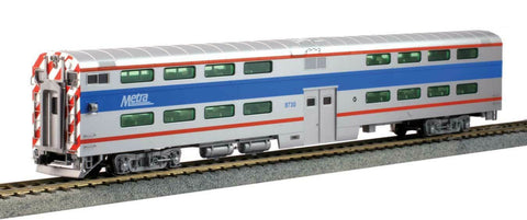 HO Scale Kato 35-6027 Chicago Metra 8730 Pullman Bi-Level 4-Window Cab Coach