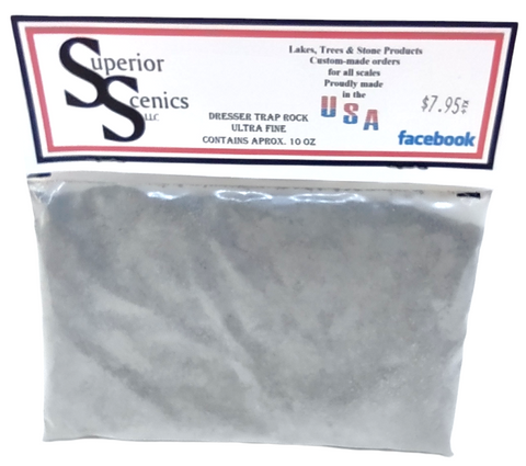 N Scale Superior Scenics Dresser Trap Rock Ultra Fine Ballast 10 oz Bag