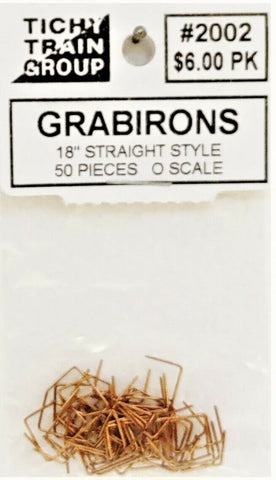 O Scale Tichy Train Group 2002 18" Straight Type Grab Irons pkg (50)