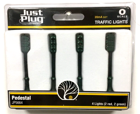 O Scale Woodland Scenics JP5664 Pedestal Traffic Lights (4) pcs