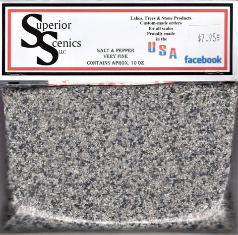 HO Scale Superior Scenics Salt & Pepper Very Fine Ballast 10 oz Bag
