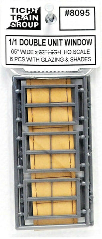 HO Scale Tichy Train Group 8095 1/1 65 x 92" Double Unit Windows pkg (6)