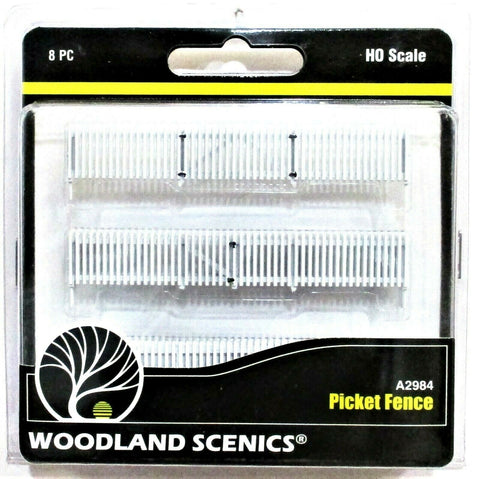 HO Scale Woodland Scenics A2984 Picket Fence w/Gates Hinges & Planter Pins
