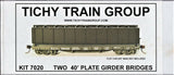 HO Scale Tichy Train Group 7020 40' Plate-Girder Bridge Kit pkg (2)