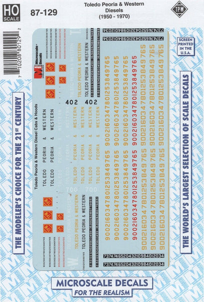 Microscale Decal Set #87-1013 – HO Scale Maintenance Of Way Markings (Roman, 1950+)