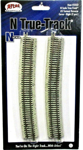 N Scale Atlas True Track 2433 Code 65 No.5 Turnout Right Reverse Curve pkg (2)