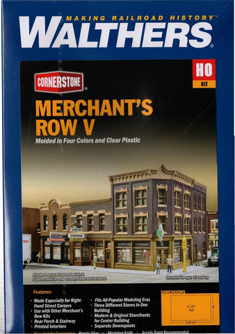 HO Scale Walthers Cornerstone 933-4041 Merchant's Row V Building Kit
