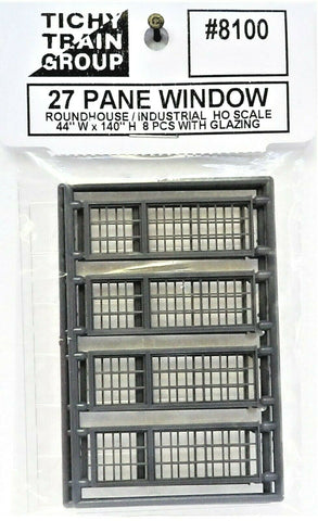 HO Scale Tichy Train Group 8100 27-Pane Industrial/Enginehouse Window pkg (8)
