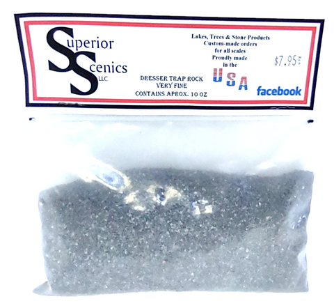 HO Scale Superior Scenics Dresser Trap Rock Very Fine Ballast 10 oz Bag