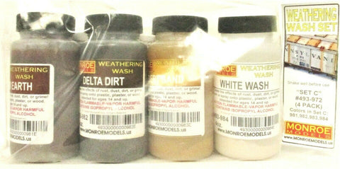 Monroe Models 972 Set C Weathering Wash (4) 4oz Bottles