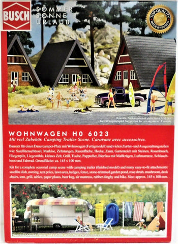 HO Scale Busch 6023 Camping/RV Trailer Scene Set
