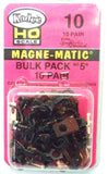 HO Scale Kadee #10 Bulk Pack of #5 Metal Couplers Medium Centerset Shank (10) pr