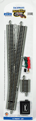 HO Bachmann 44559 Left Hand #6 Remote-Control Turnout Nickel Silver EZ Track