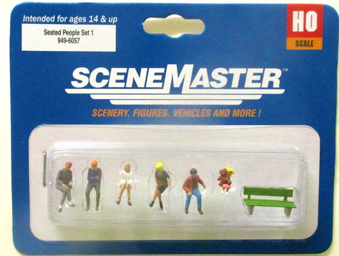 HO Scale Walthers SceneMaster 949-6057 Seated People Set #1 Figure Set (6) pcs
