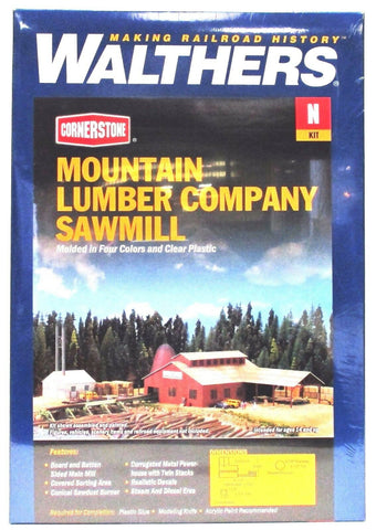 N Scale Walthers Cornerstone 933-3236 Mountain Lumber Co. Sawmill Building Kit