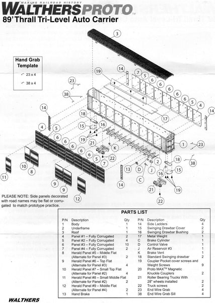 HO Scale Walthers Proto 920-101416 BNSF 303085 89' Thrall Tri