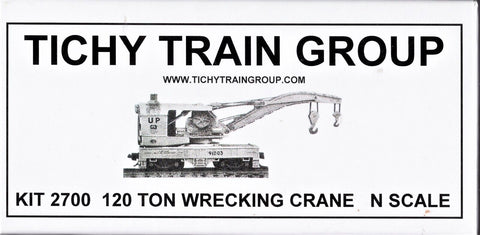N Scale Tichy Train Group 2700 Undecorated 120-Ton Brownhoist Wreck Crane Kit