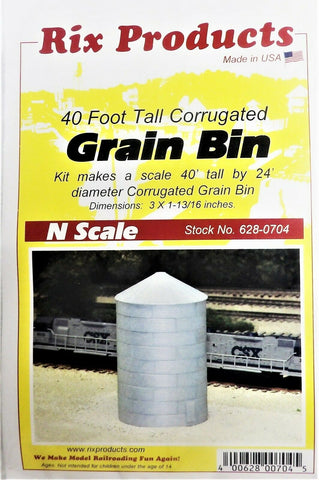 N Scale Rix Products 628-0704 40' Corrugated Grain Bin Kit