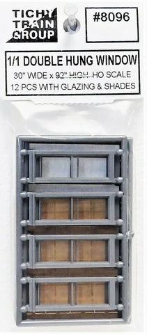 HO Scale Tichy Train Group 8096 1/1 30 x 92" Double Hung Windows pkg (12)