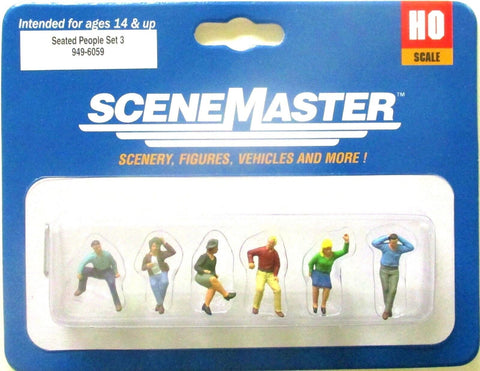 HO Scale Walthers SceneMaster 949-6059 Seated People Set #3 Figure Set (6) pcs