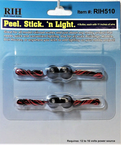 HO Scale Rock Island Hobby 510 Peel N Stick Grain Of Wheat Bulbs w/Holder (4) pcs