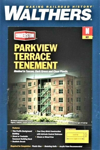 N Scale Walthers Cornerstone 933-3263 Parkview Terrace Background Building Kit