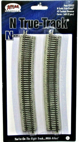N Scale Atlas True Track 2432 Code 65 No.5 Turnout Left Reverse Curve pkg (2)