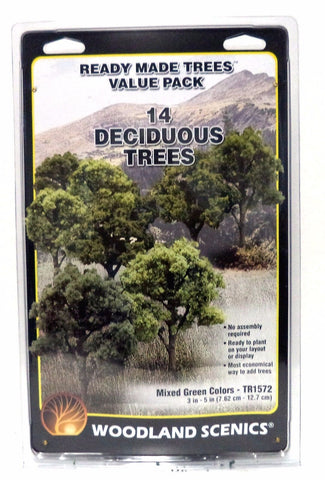 Woodland Scenics TR1572 Ready Made Deciduous Trees 3 "- 5" Value Pack (14) pcs