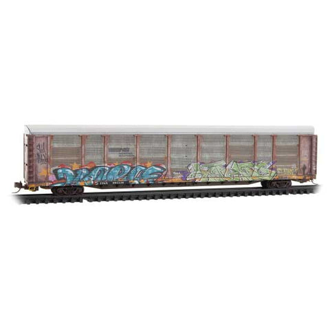N Scale Micro Trains 11144480 Weathered Norfolk Southern TTGX 992536 89' Tri-Level Enclosed Auto Rack