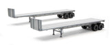 HO Scale Walthers SceneMaster 949-2700 Undecorated 40' Flatbed Trailer 2-Pack KIT