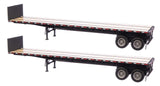 HO Scale Walthers SceneMaster 949-2703 Black 40' Flatbed Trailer 2-Pack