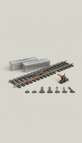 O scale track switch with hand-thrown lever