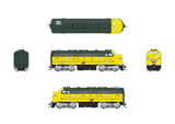 HO Scale Broadway 9695 Chicago and North Western 400, 410 EMD F7 A-Unpowered B Set - Standard DC - Stealth