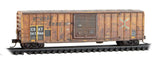 N Scale Micro Trains 025 44 439 CSX 141948 Ex-Railbox Weathered 50' Rib-Side Single-Door Boxcar