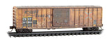 N Scale Micro Trains 025 44 439 CSX 141948 Ex-Railbox Weathered 50' Rib-Side Single-Door Boxcar