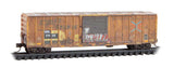 N Scale Micro Trains 025 44 43 Weathered Montana Rail Link #21408 Ex-Railbox 50' Rib-Side Single-Door Boxcar