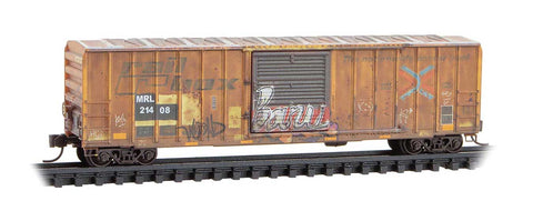 N Scale Micro Trains 025 44 43 Weathered Montana Rail Link #21408 Ex-Railbox 50' Rib-Side Single-Door Boxcar