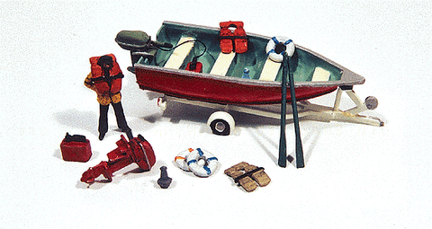HO JL Innovative Design 456 Deluxe Boat, Motor & Trailer w/Marine Accessories Kit