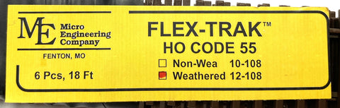 HO Scale Micro Engineering 12-108 Code 55 Wood Ties Weathered Flex-Track (6) pcs