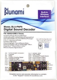 SoundTraxx 885624 Blunami Blue Tooth/Wireless 8BLU-PNP8 EMD-2 Sound & Control DCC Decoder