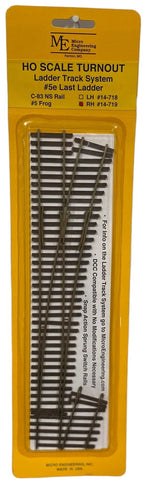 HO Scale Micro Engineering 14-719 Code 83 #5e Right-Hand Last Ladder Track System Turnout