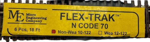 N Scale Micro Engineering 10-122 Code 70 Wood Ties Non-Weathered Flex-Track (6) pcs